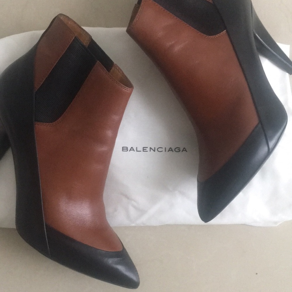EUC Balenciaga Black and Brown Booties